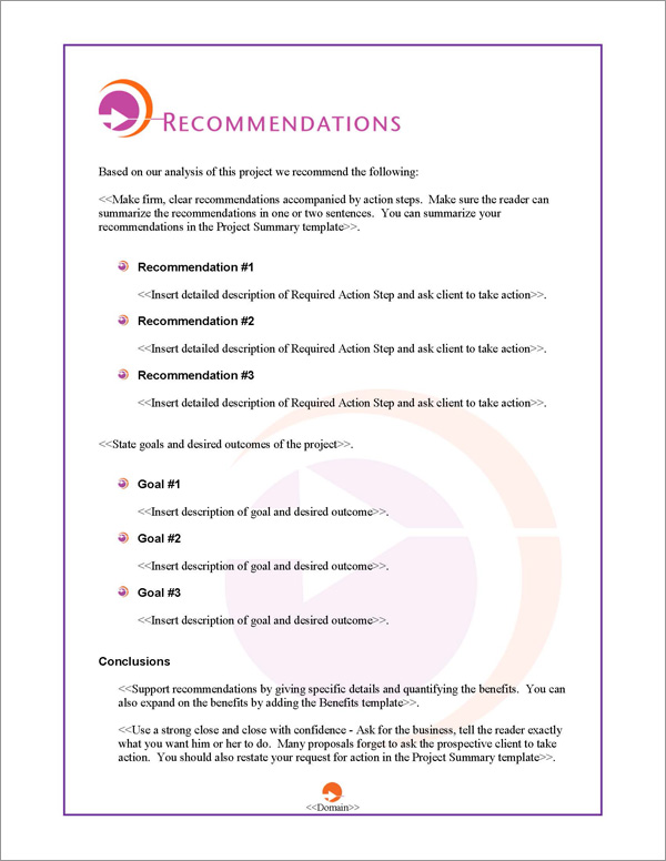 Proposal Pack Symbols #4 Recommendations Page Proposal Pack Symbols #4 Recommendations Page