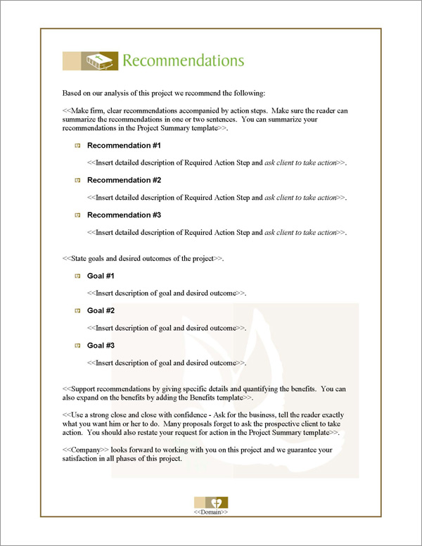 Proposal Pack Spiritual #1 Recommendations Page Proposal Pack Spiritual #1 Recommendations Page