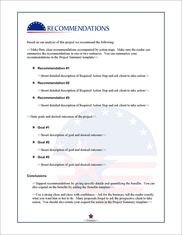 Proposal Pack Flag #3 Recommendations Page Proposal Pack Flag #3 Recommendations Page