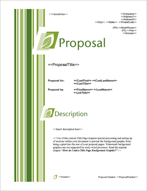 Proposal Pack Nature #5 Title Page