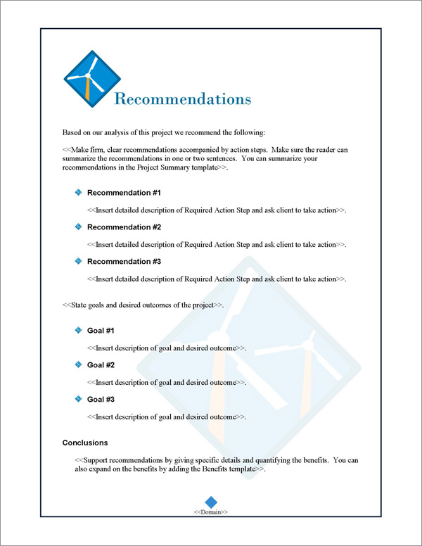 Proposal Pack Energy #2 Recommendations Page Proposal Pack Energy #2 Recommendations Page