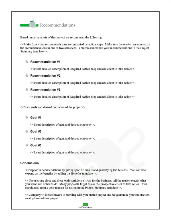 Proposal Pack Tech #6 Recommendations Page Proposal Pack Tech #6 Recommendations Page