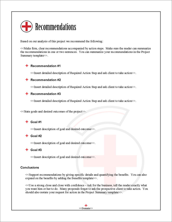 Proposal Pack Healthcare #2 Recommendations Page Proposal Pack Healthcare #2 Recommendations Page