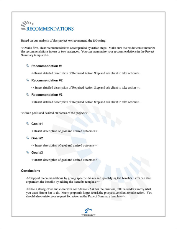 Proposal Pack Contemporary #13 Recommendations Page Proposal Pack Contemporary #13 Recommendations Page