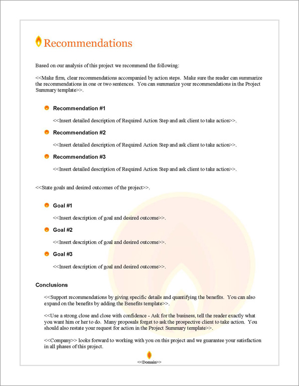 Proposal Pack Energy #7 Recommendations Page Proposal Pack Energy #7 Recommendations Page