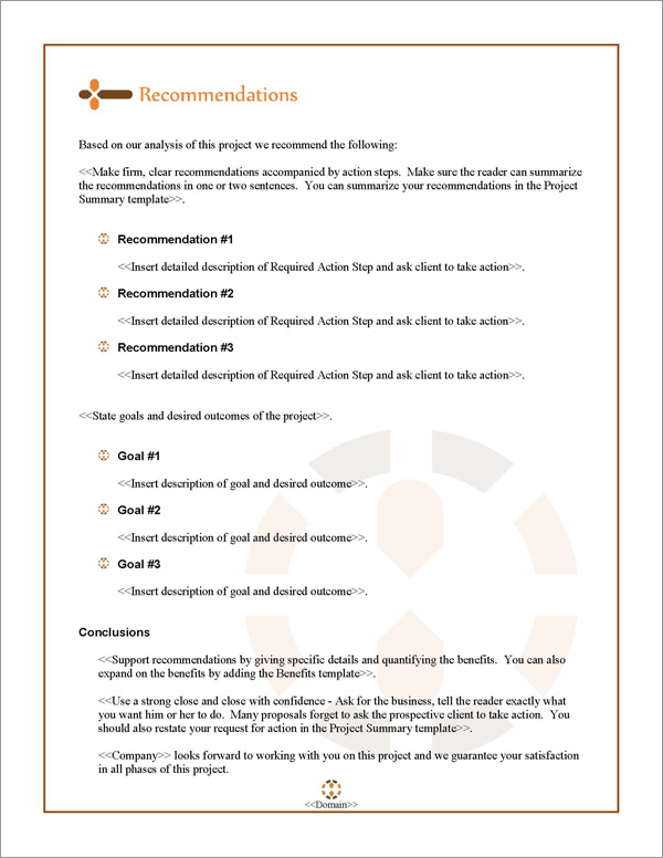 Proposal Pack Contemporary #14 Recommendations Page Proposal Pack Contemporary #14 Recommendations Page