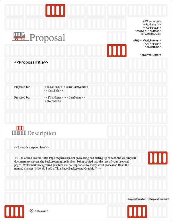 Proposal Pack Transportation #3 Title Page