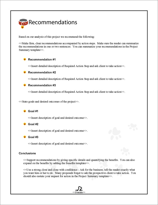 Proposal Pack Animals #2 Recommendations Page Proposal Pack Animals #2 Recommendations Page