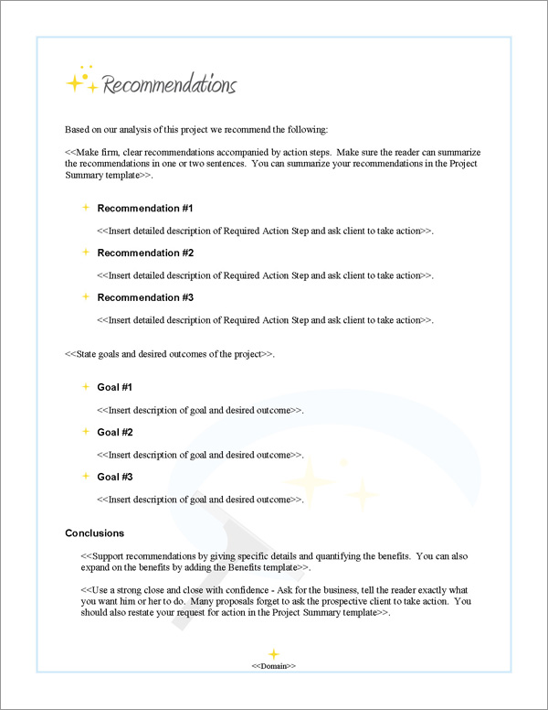 Proposal Pack Janitorial #2 Recommendations Page Proposal Pack Janitorial #2 Recommendations Page