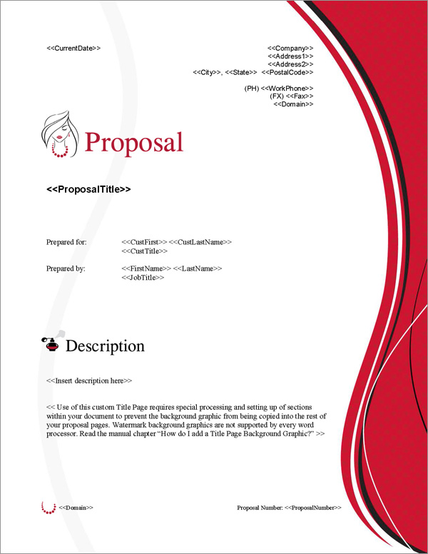 Proposal Pack Fashion #3 Title Page