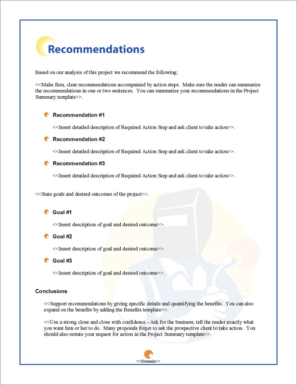 Proposal Pack Industrial #2 Recommendations Page Proposal Pack Industrial #2 Recommendations Page