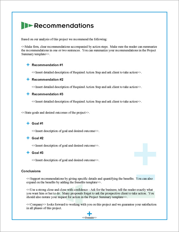 Proposal Pack Electrical #3 Recommendations Page Proposal Pack Electrical #3 Recommendations Page