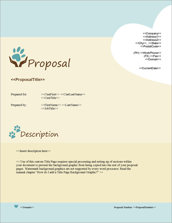 Proposal Pack Animals #4 Title Page