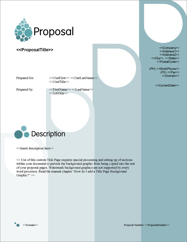 Proposal Pack Aqua #3 Title Page