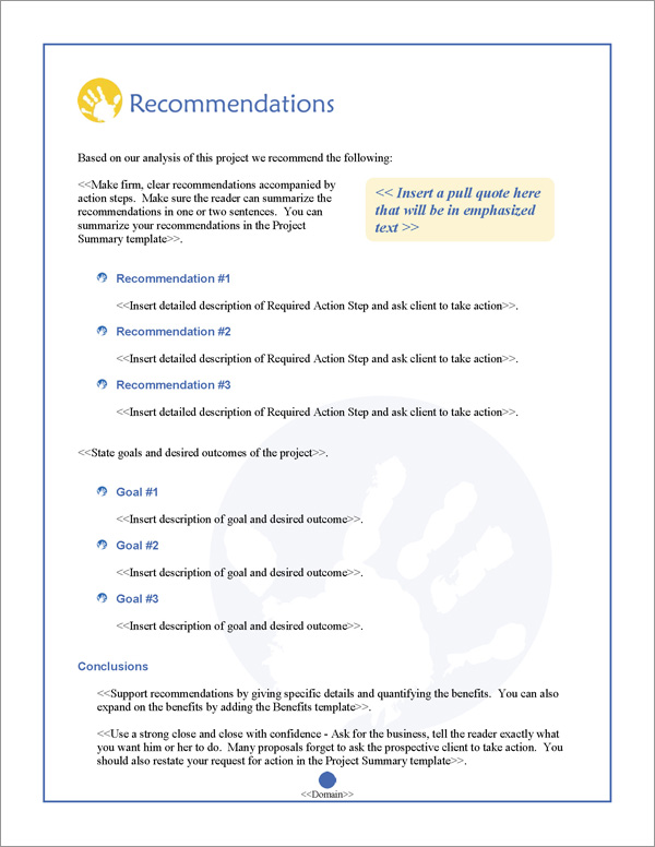 Proposal Pack Children #2 Recommendations Page Proposal Pack Children #2 Recommendations Page