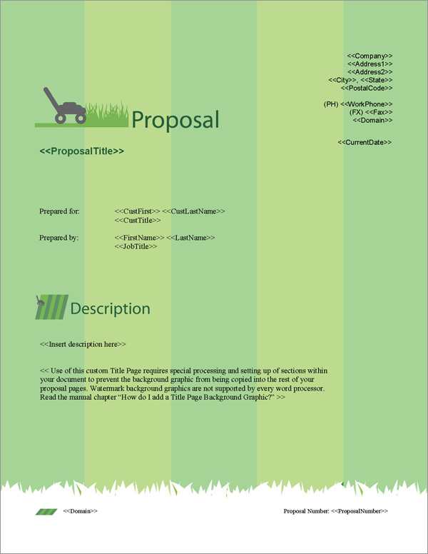 Proposal Pack Lawn #2 Title Page