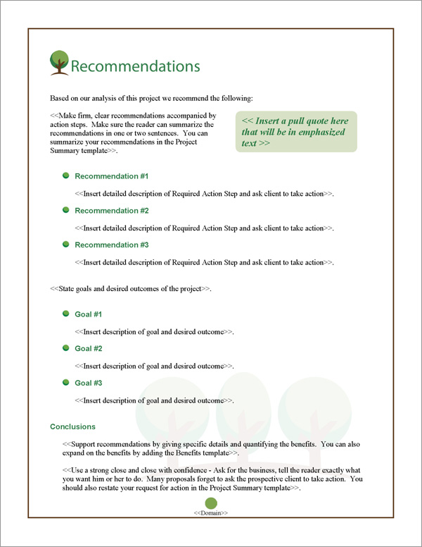 Proposal Pack Nature #6 Recommendations Page Proposal Pack Nature #6 Recommendations Page