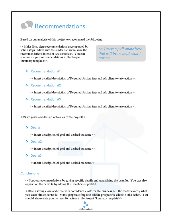 Proposal Pack Web #3 Recommendations Page Proposal Pack Web #3 Recommendations Page