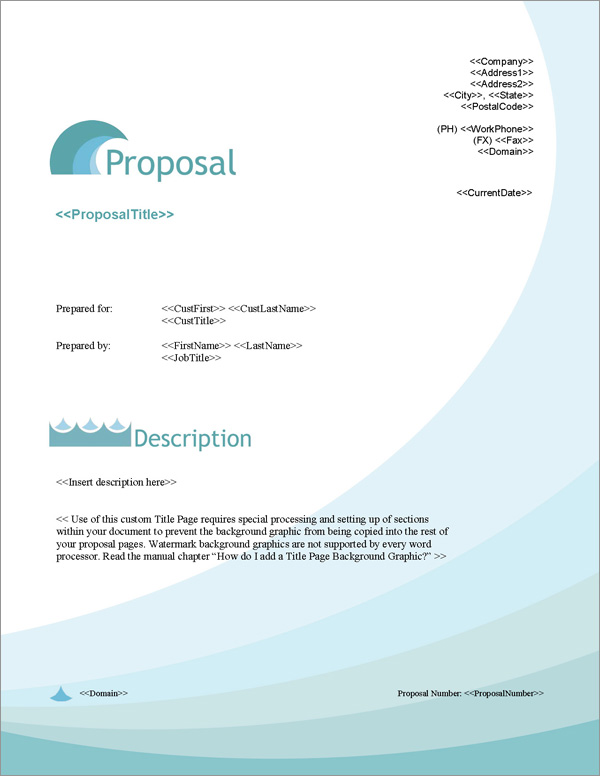 Proposal Pack Aqua #4 Title Page