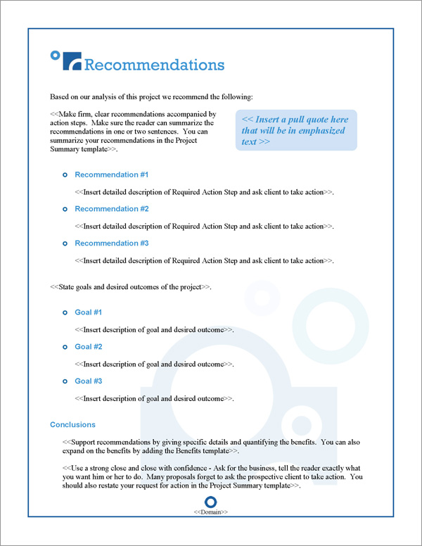 Proposal Pack Bubbles #2 Recommendations Page Proposal Pack Bubbles #2 Recommendations Page
