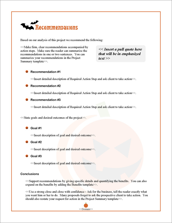 Proposal Pack Seasonal #1 Recommendations Page Proposal Pack Seasonal #1 Recommendations Page