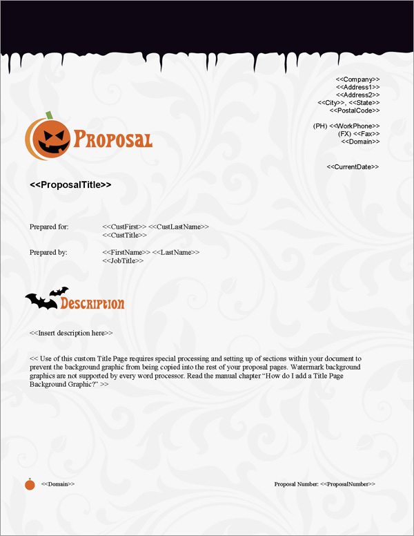 Proposal Pack Seasonal #1 Title Page