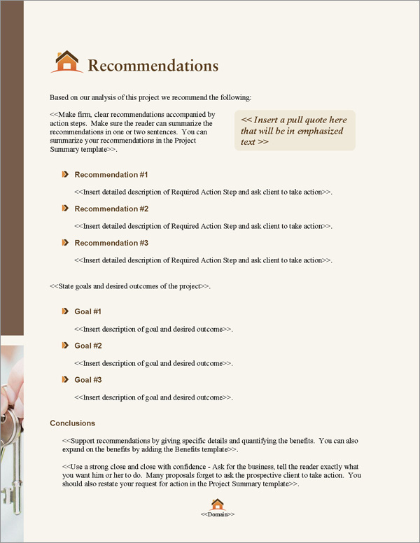 Proposal Pack Real Estate #5 Recommendations Page Proposal Pack Real Estate #5 Recommendations Page