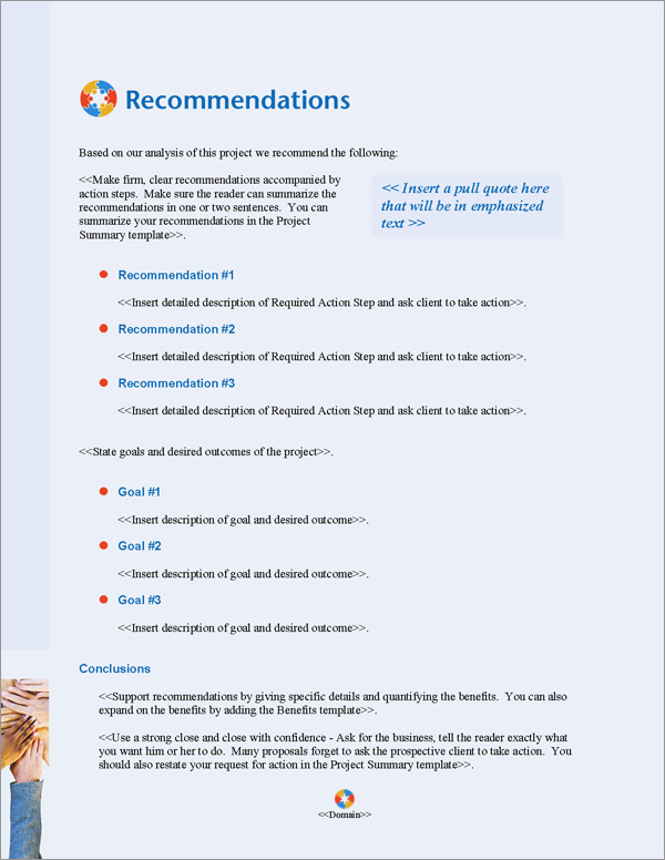 Proposal Pack People #4 Recommendations Page Proposal Pack People #4 Recommendations Page
