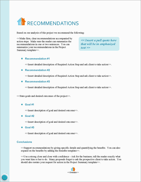 Proposal Pack HVAC #2 Recommendations Page