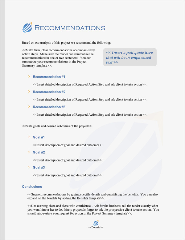 Proposal Pack Transportation #5 Recommendations Page