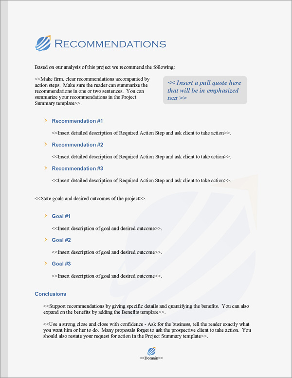 Proposal Pack Transportation #5 Recommendations Page Proposal Pack Transportation #5 Recommendations Page
