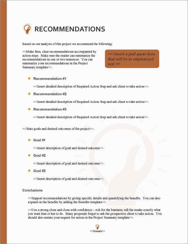 Proposal Pack Software #2 Recommendations Page Proposal Pack Software #2 Recommendations Page