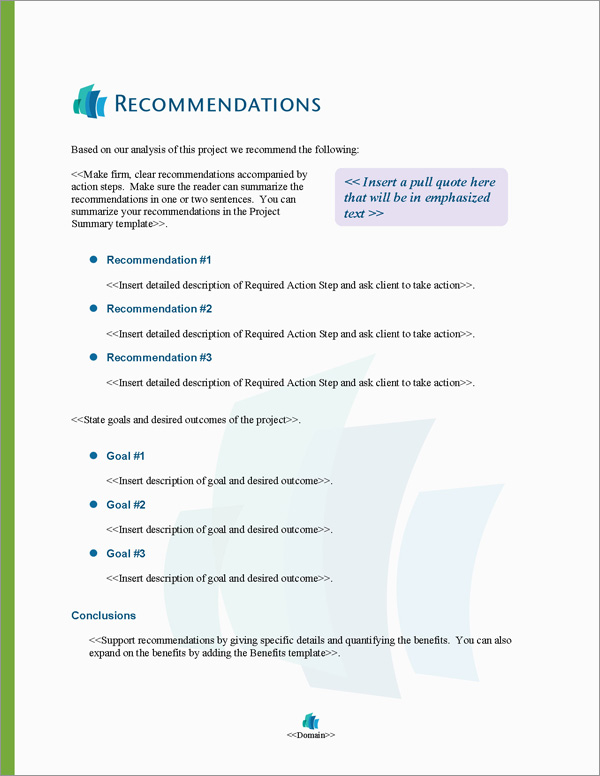 Proposal Pack Decorator #3 Recommendations Page Proposal Pack Decorator #3 Recommendations Page