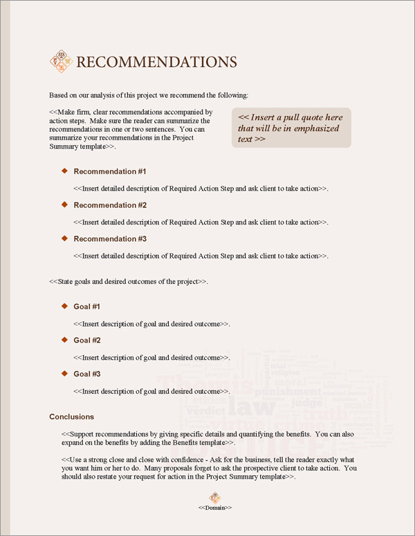 Proposal Pack Justice #2 Recommendations Page Proposal Pack Justice #2 Recommendations Page