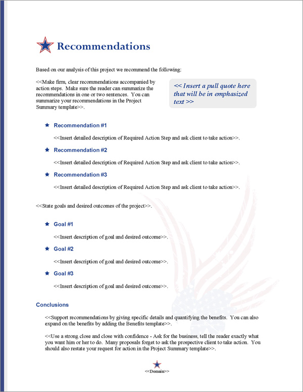 Proposal Pack Flag #6 Recommendations Page Proposal Pack Flag #6 Recommendations Page
