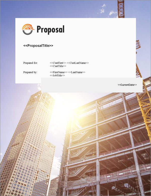 Proposal Pack Construction #6 Title Page