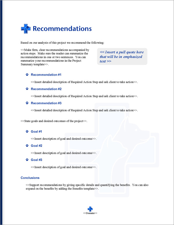Proposal Pack Animals #5 Recommendations Page Proposal Pack Animals #5 Recommendations Page