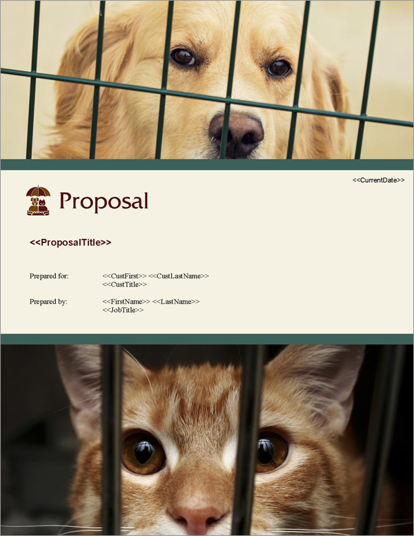 Proposal Pack Animals #6 Title Page