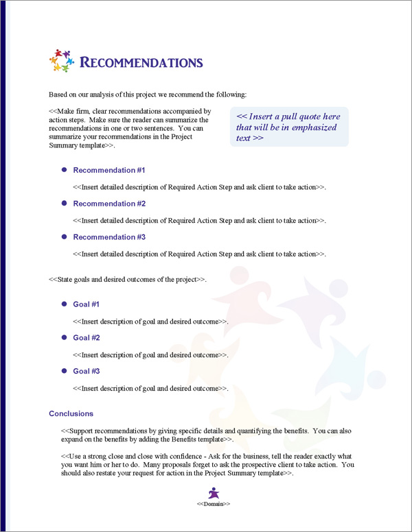 Proposal Pack Children #3 Recommendations Page Proposal Pack Children #3 Recommendations Page