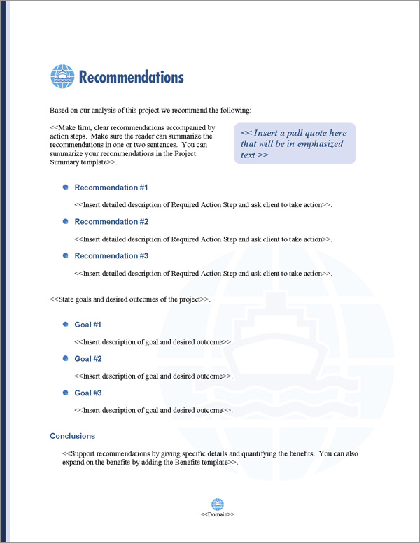 Proposal Pack Transportation #7 Recommendations Page Proposal Pack Transportation #7 Recommendations Page