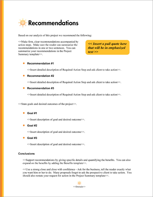Proposal Pack Minimalist #1 Recommendations Page Proposal Pack Minimalist #1 Recommendations Page