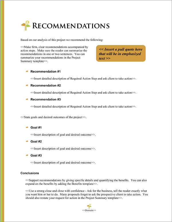 Proposal Pack Minimalist #2 Recommendations Page Proposal Pack Minimalist #2 Recommendations Page