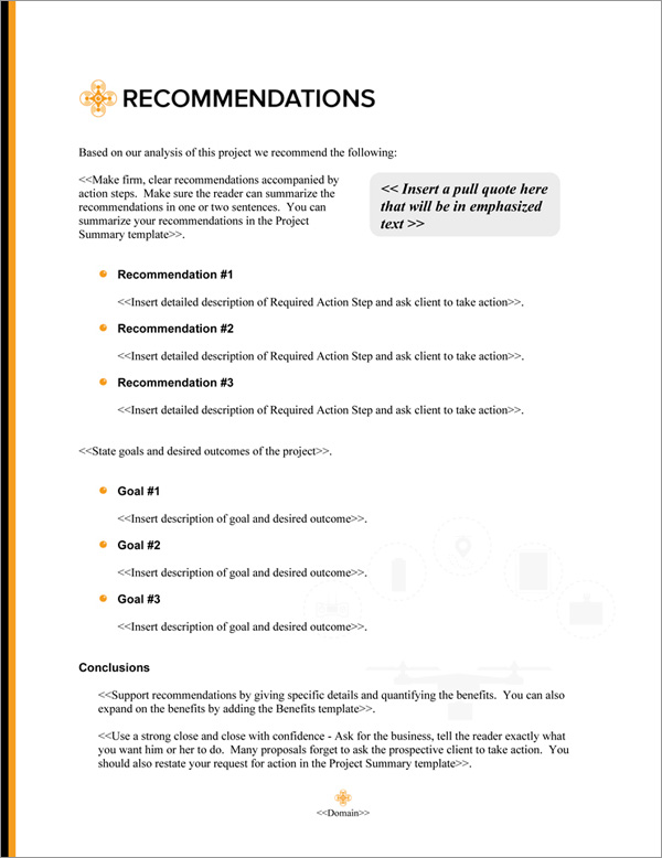 Proposal Pack Tech #9 Recommendations Page Proposal Pack Tech #9 Recommendations Page