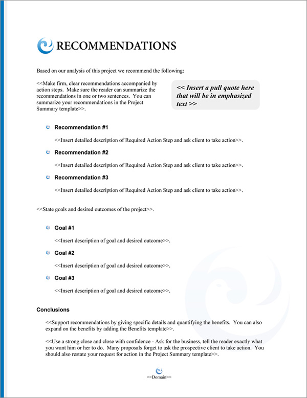 Proposal Pack Elegant #5 Recommendations Page Proposal Pack Elegant #5 Recommendations Page