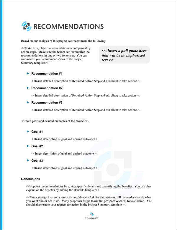 Proposal Pack Multimedia #5 Recommendations Page Proposal Pack Multimedia #5 Recommendations Page