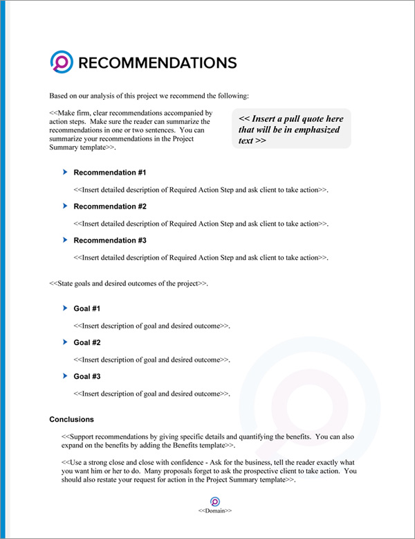 Proposal Pack Science #5 Recommendations Page Proposal Pack Science #5 Recommendations Page