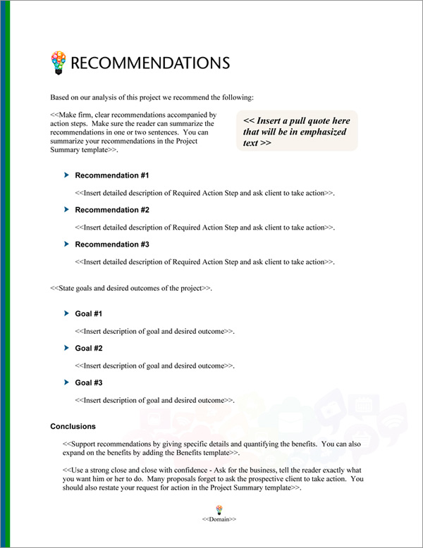 Proposal Pack Social Media #2 Recommendations Page Proposal Pack Social Media #2 Recommendations Page