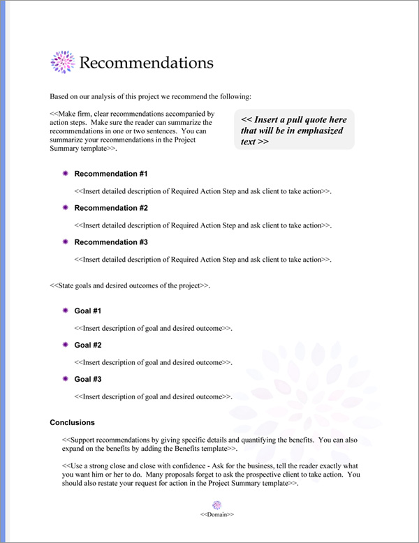 Proposal Pack Artsy #9 Recommendations Page Proposal Pack Artsy #9 Recommendations Page