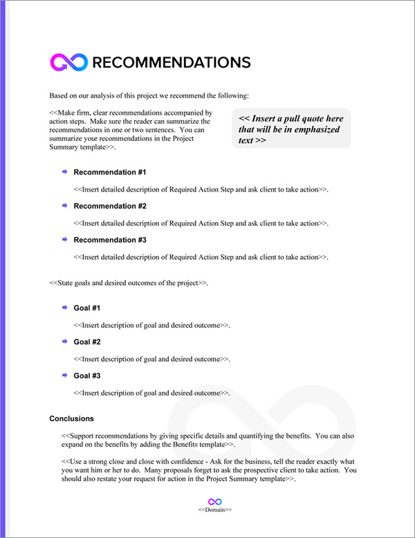 Proposal Pack Transportation #10 Recommendations Page Proposal Pack Transportation #10 Recommendations Page