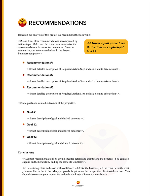 Proposal Pack Business #24 Recommendations Page